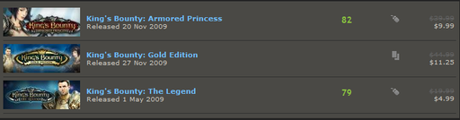 King's Bounty: Принцесса в Доспехах - Скида в Steam 75% на всю серию